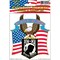 U.S Military Sticker with the American Flag and Bald Eagle and POW MIA symbol